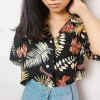 floral vintage shirt in black, also suitable for cottagecore and fairy grunge aesthetics