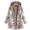 vintage floral print hooded outwear jacket in white