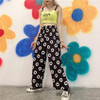 AESTHETIC CUTE FLOWER PRINT PANTS-Cosmique Studio-Aesthetic-Egirl-Grunge-Clothing