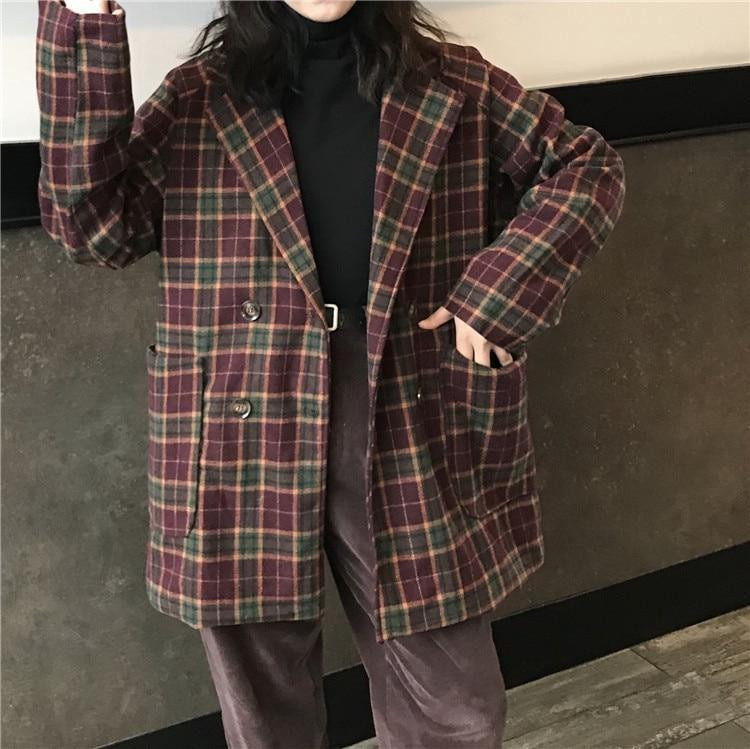VINTAGE CHIC PLAID JACKET - Cosmique Studio