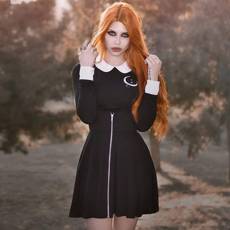 grunge black dress aesthetic STRAPPY SKIRT collection:polished-and-professional