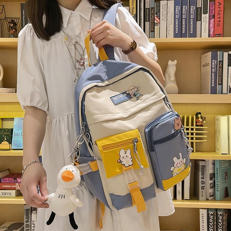 japanese duck mini backpack Duck Soft material .for 2 Duck Design Cute School Backpack