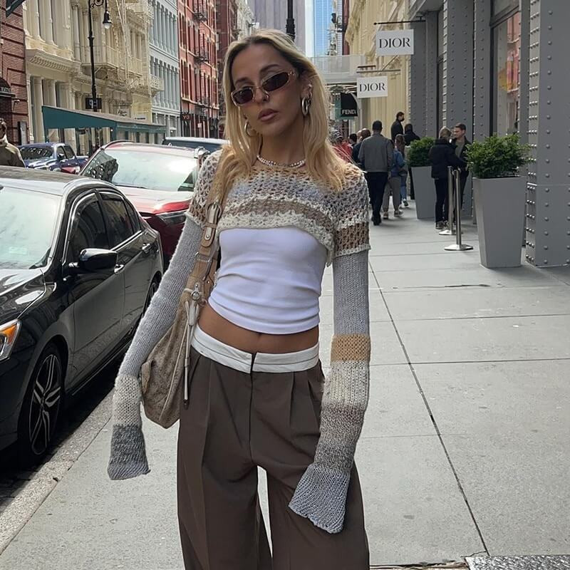 Y2k Knitted Shrug Top - Cosmique Studio