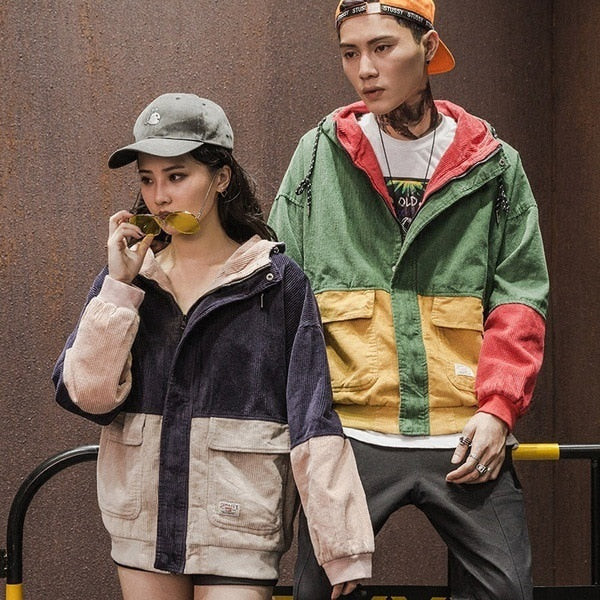 Corduroy Patchwork Vintage Jacket - Cosmique Studio