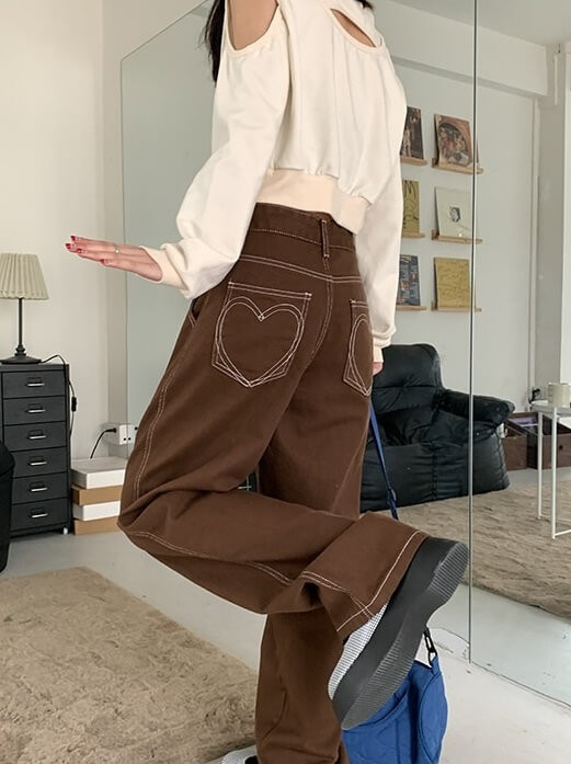 in the attic fairy grunge gimmick pants Fairy Grunge Brown Denim 