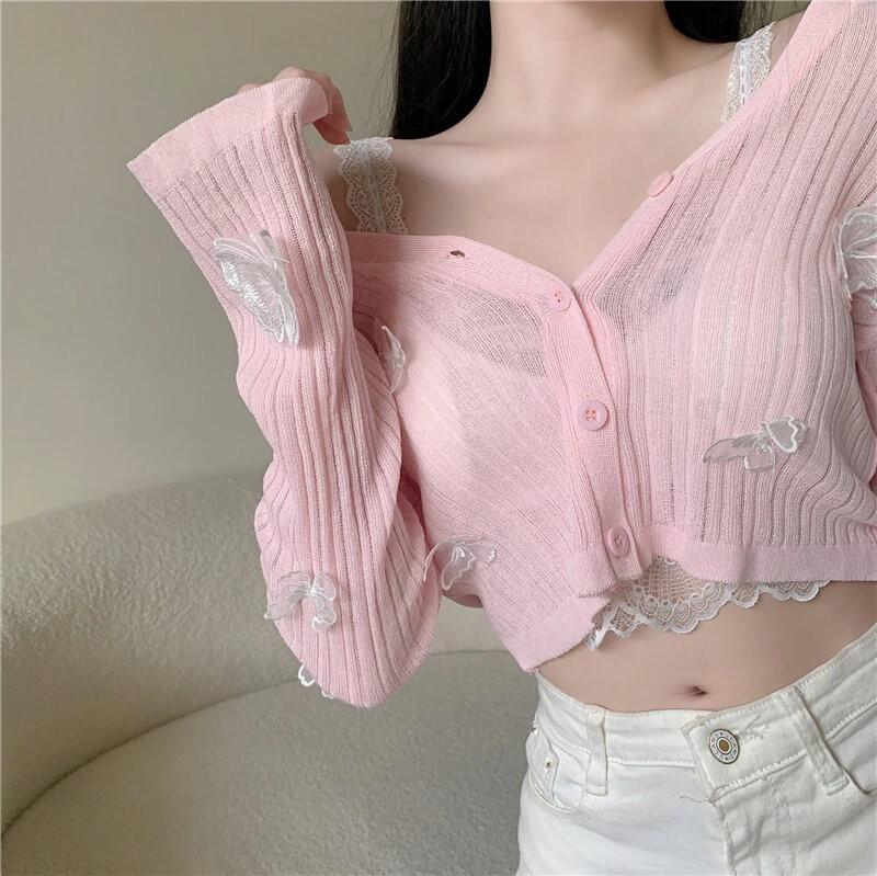 ANGELCORE BUTTERFLY CROP CARDIGAN - Cosmiquestudio.com