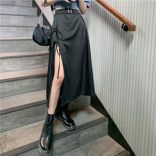 GRUNGE IRREGULAR MIDI SKIRT - Cosmique Studio