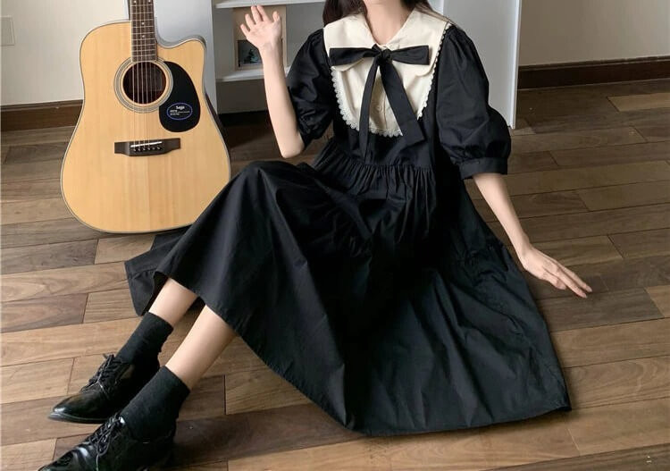 Dark Academia Elegant Midi Dress