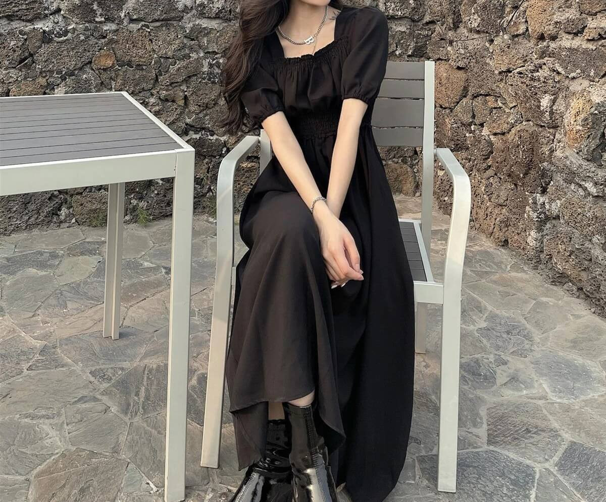edgy midi dress She's Edgy Midi Dress Black