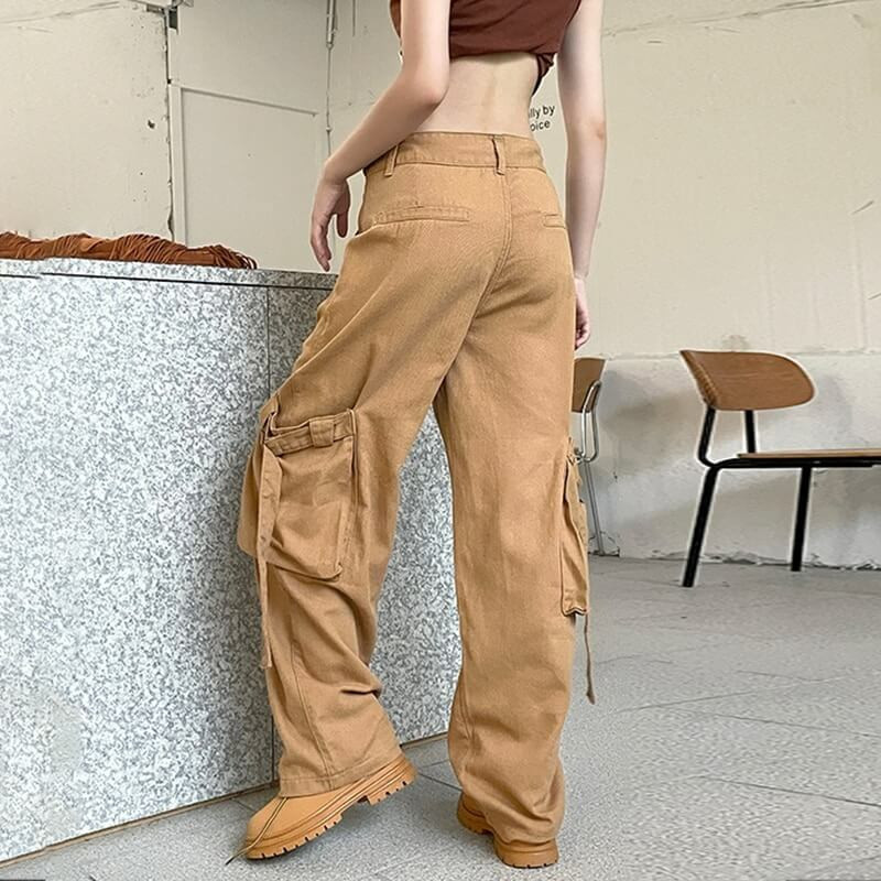 パンツ Lee grunge gimmick cargo pants y2k khaki Khaki Cargo Pants - Cosmique Studio