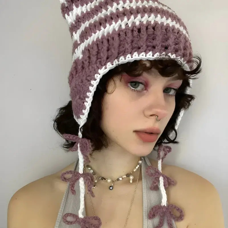 Kawaii Cat Ear Crochet Knitted Beanie - Cosmique Studio
