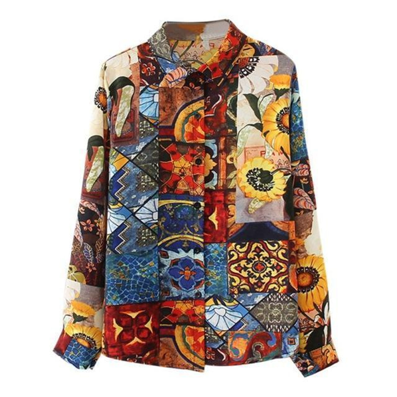 RETRO DESIGN PAINTING BLOUSE - Cosmique Studio