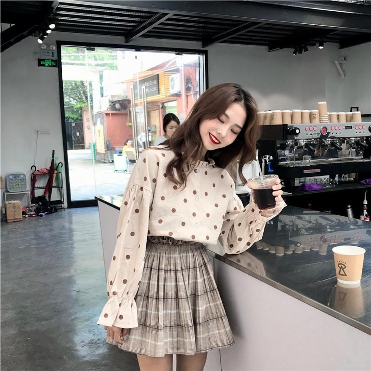 Korean Fashion High-waisted Ruffles Pleated Skirt - Kawaii Fashion