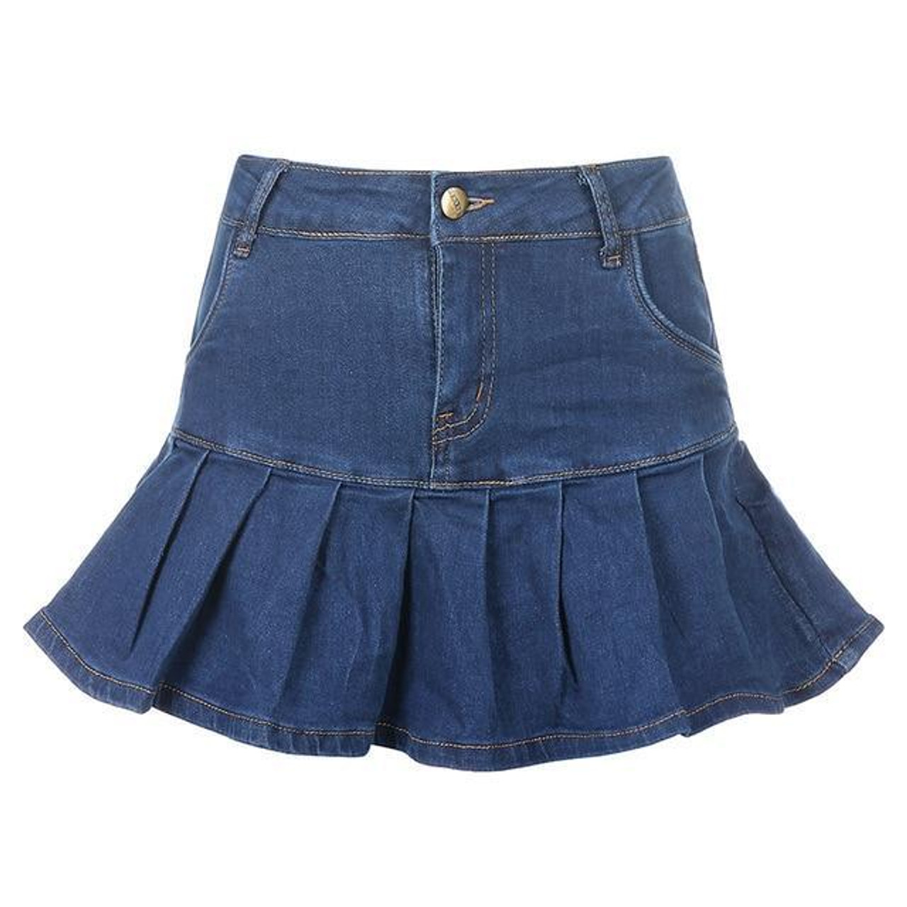 EGIRL STYLE DENIM MINI SKIRT - Cosmique Studio