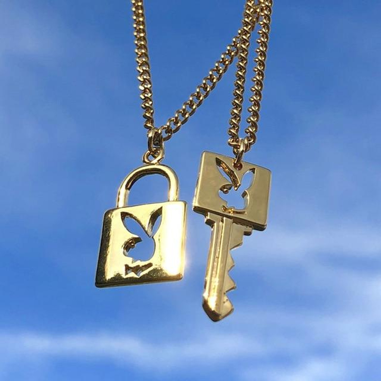 Lock Chain Necklace With a Padlock Pendant Grunge Aesthetic