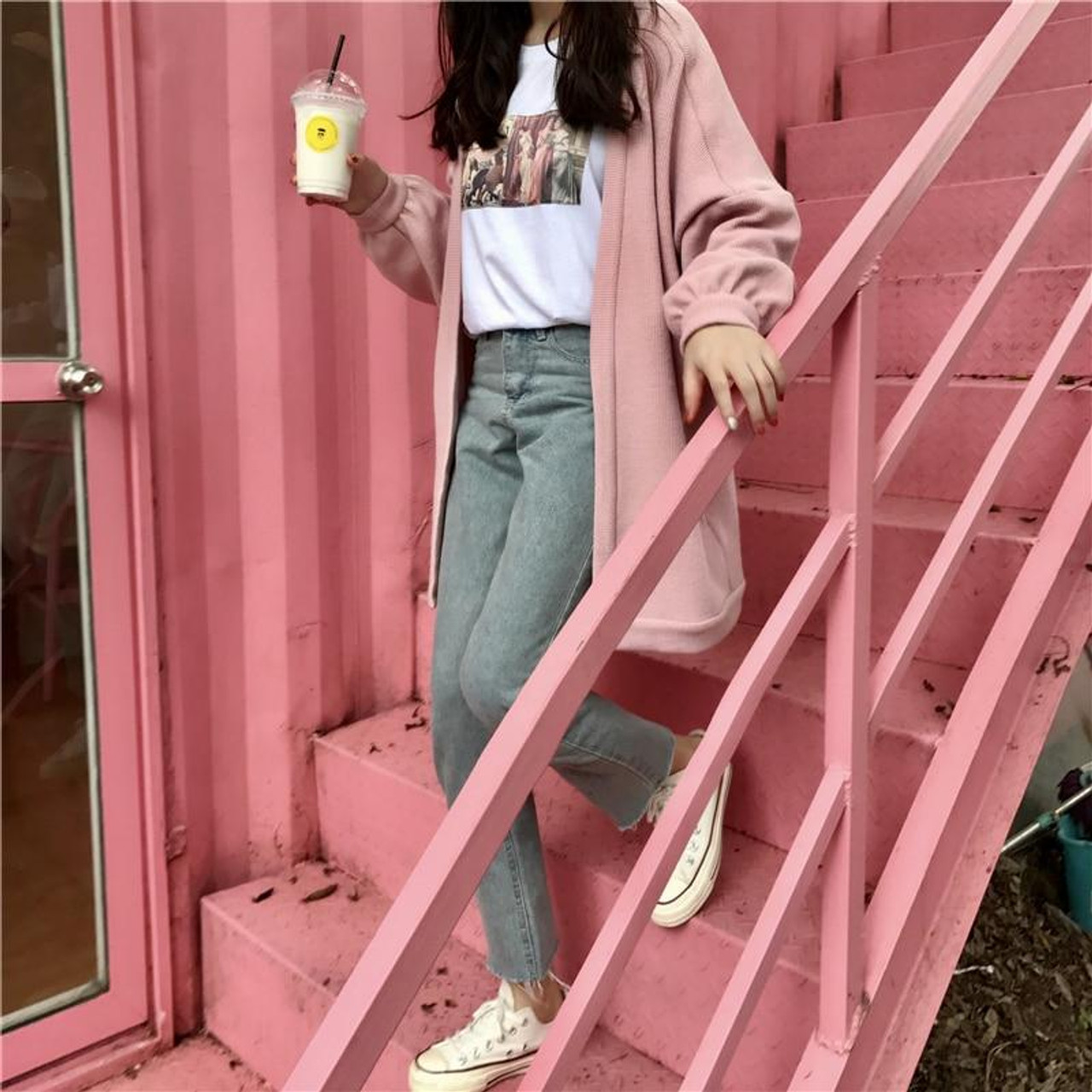 AESTHETIC PASTEL LOOSE CARDIGAN - Cosmique Studio