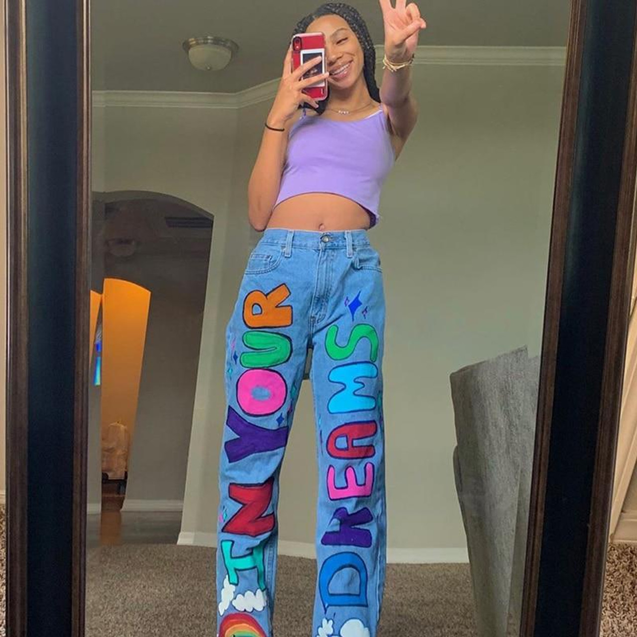 90'S GRAPHICS Y2K STYLE BAGGY JEANS 