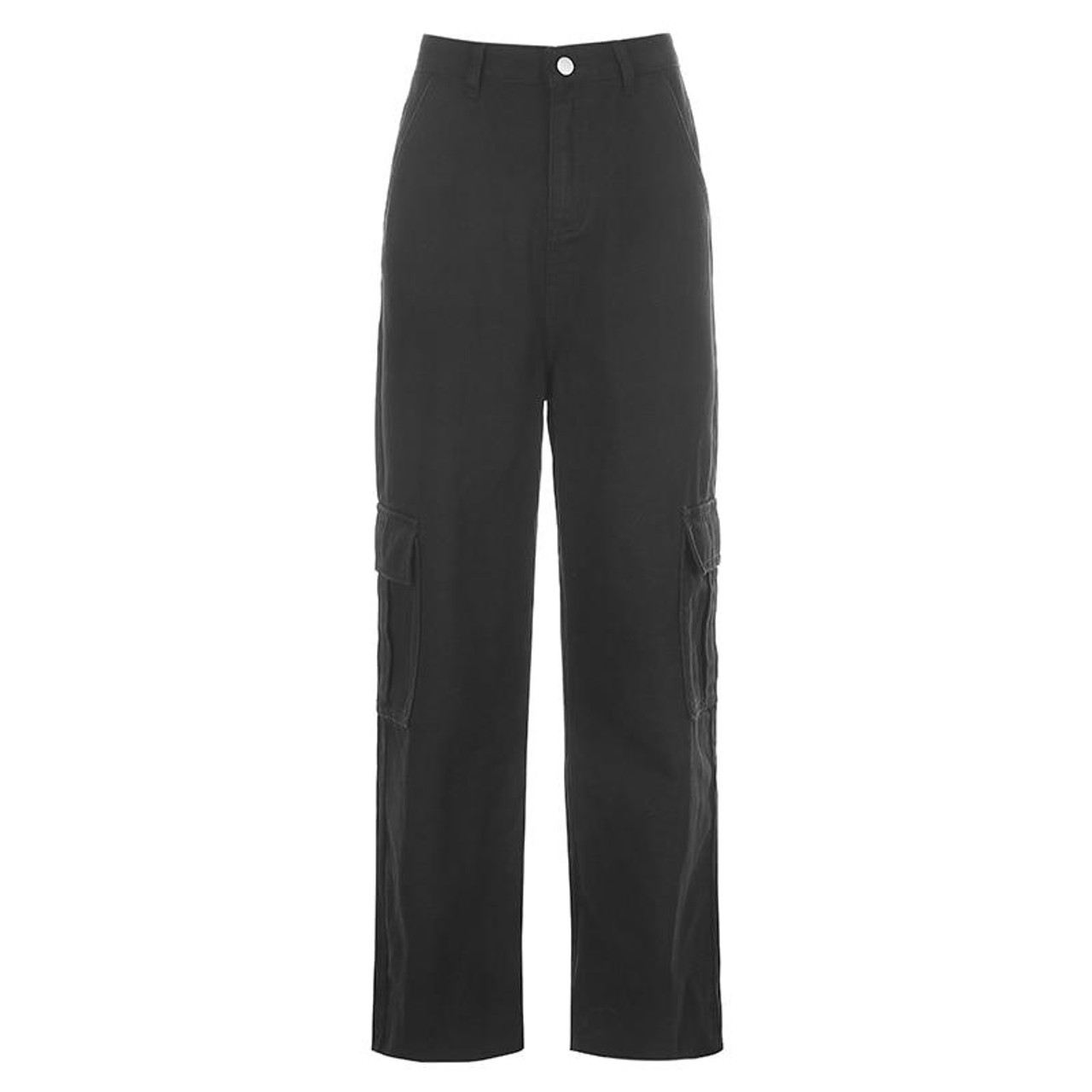 Y2K BAGGY HIGH WAIST CARGO PANTS - Cosmique Studio