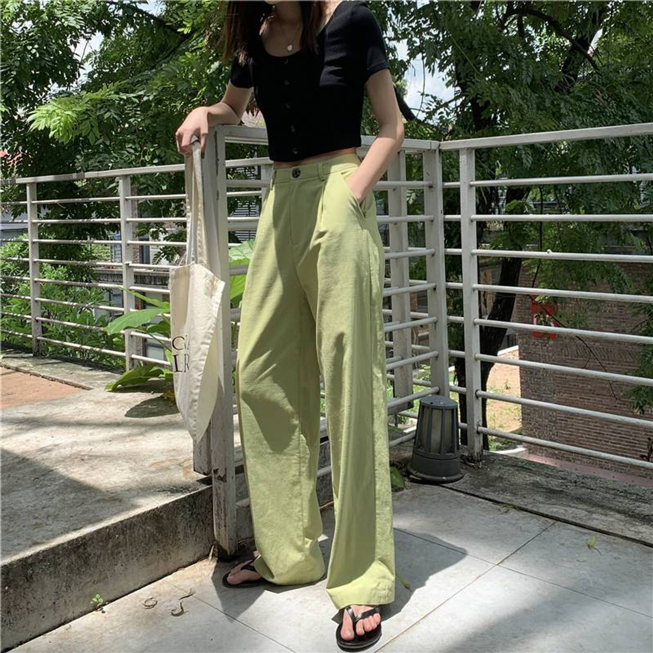 HIGH WAIST LOOSE PANTS - Cosmique Studio