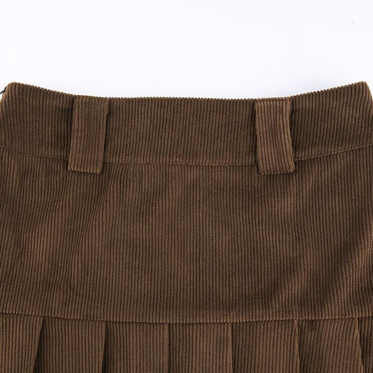 VINTAGE CORDUROY PLEATED MINI SKIRT - Cosmique Studio VINTAGE CORDUROY PLEATED MINI SKIRT - Cosmique Studio