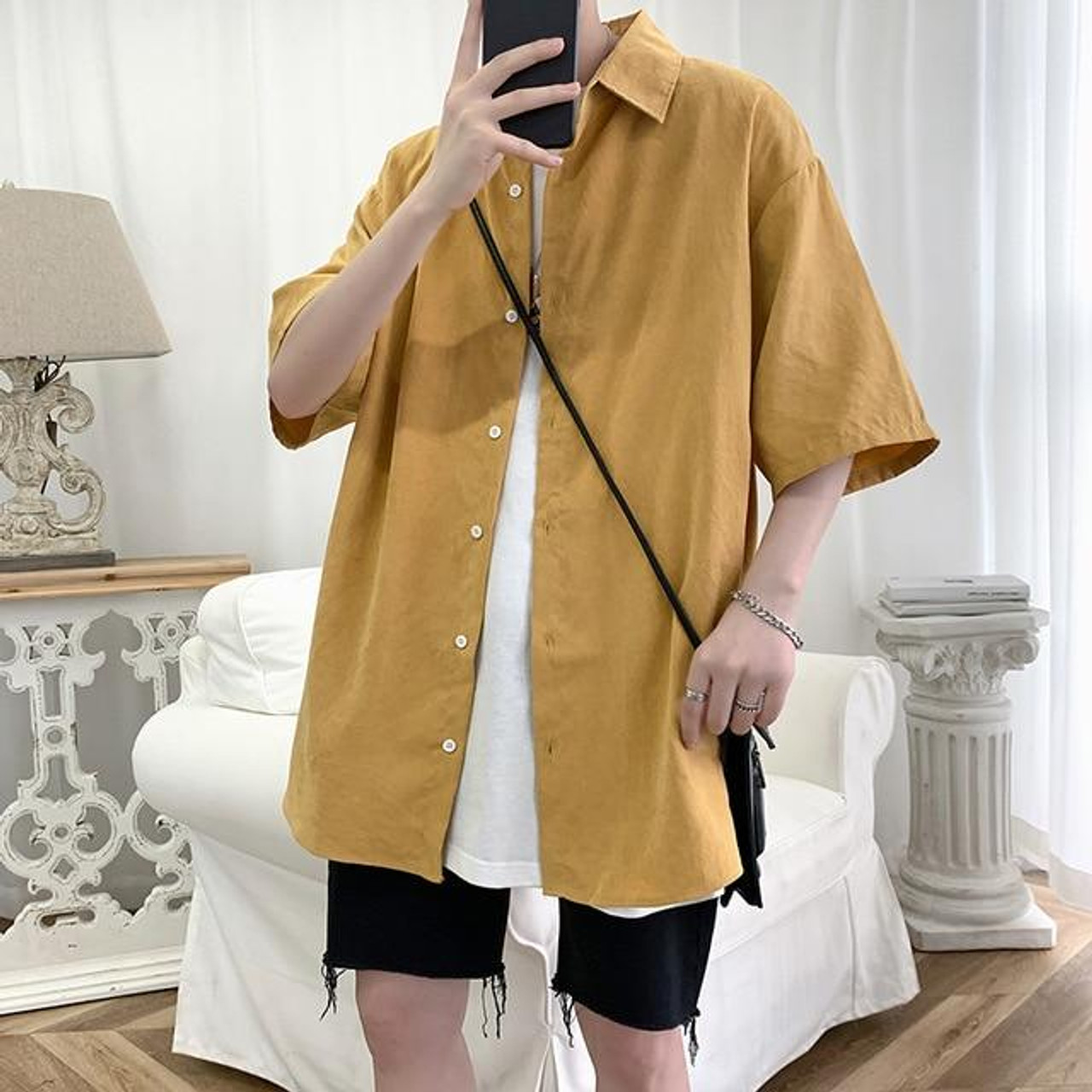 KOREAN COTTON MEN SHIRT - Cosmique Studio