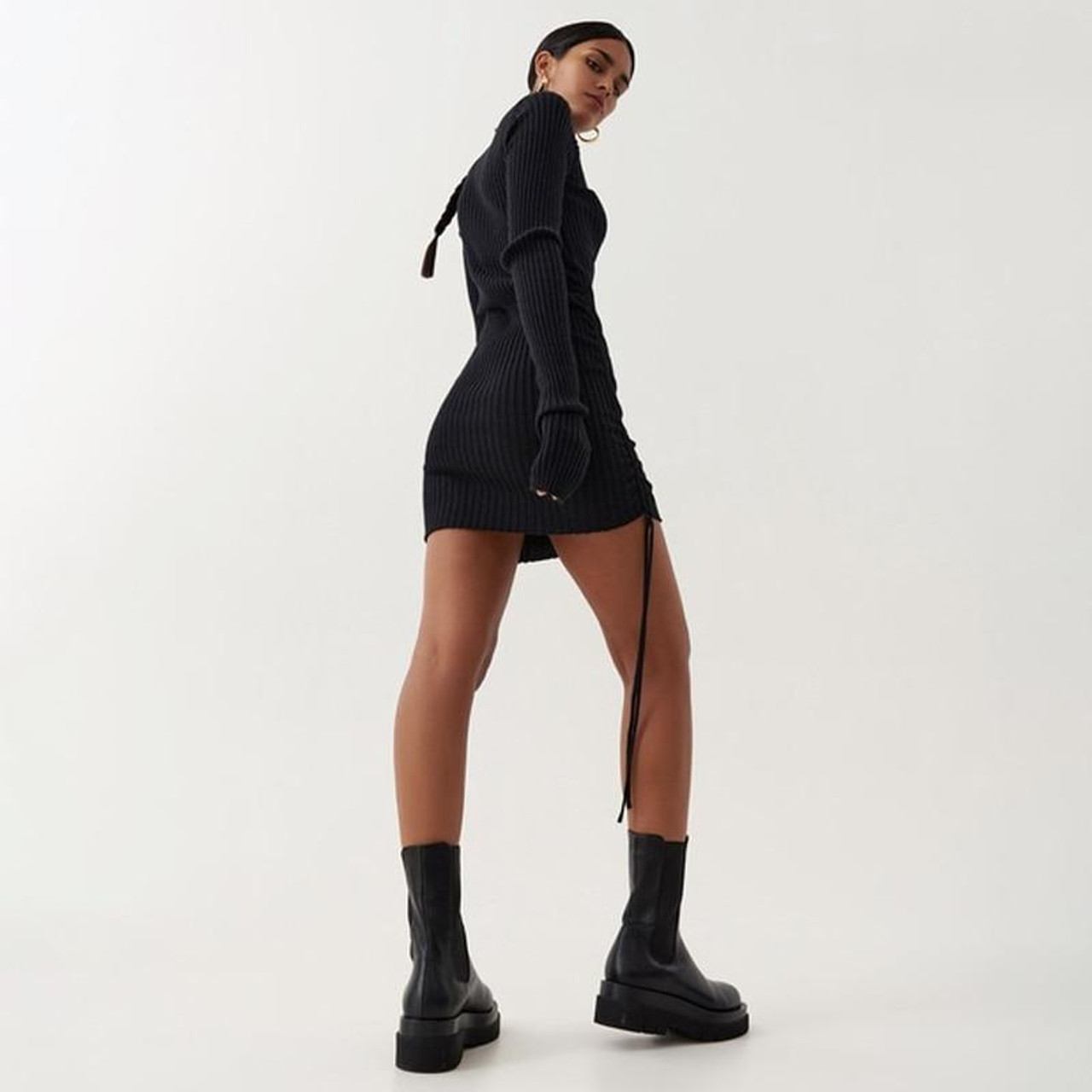 VSCO AESTHETIC RIBBED MINI DRESS - Cosmique Studio