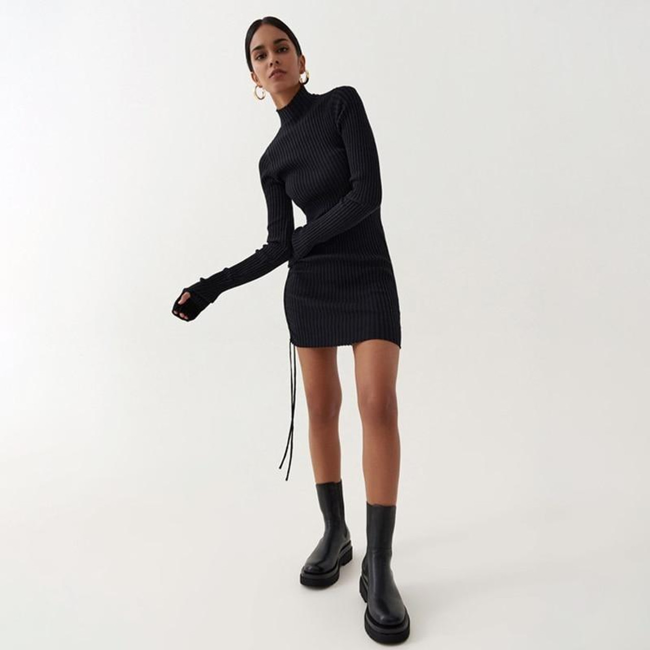 VSCO AESTHETIC RIBBED MINI DRESS - Cosmique Studio