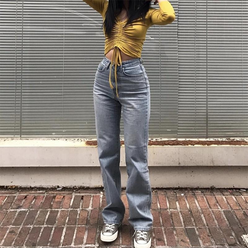 VINTAGE AESTHETIC HIGH WAIST STRAIGHT 
