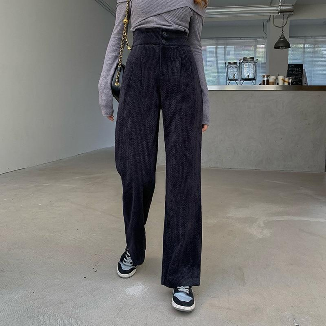 VSCO HIGH WAIST CORDUROY PANTS - Cosmique Studio