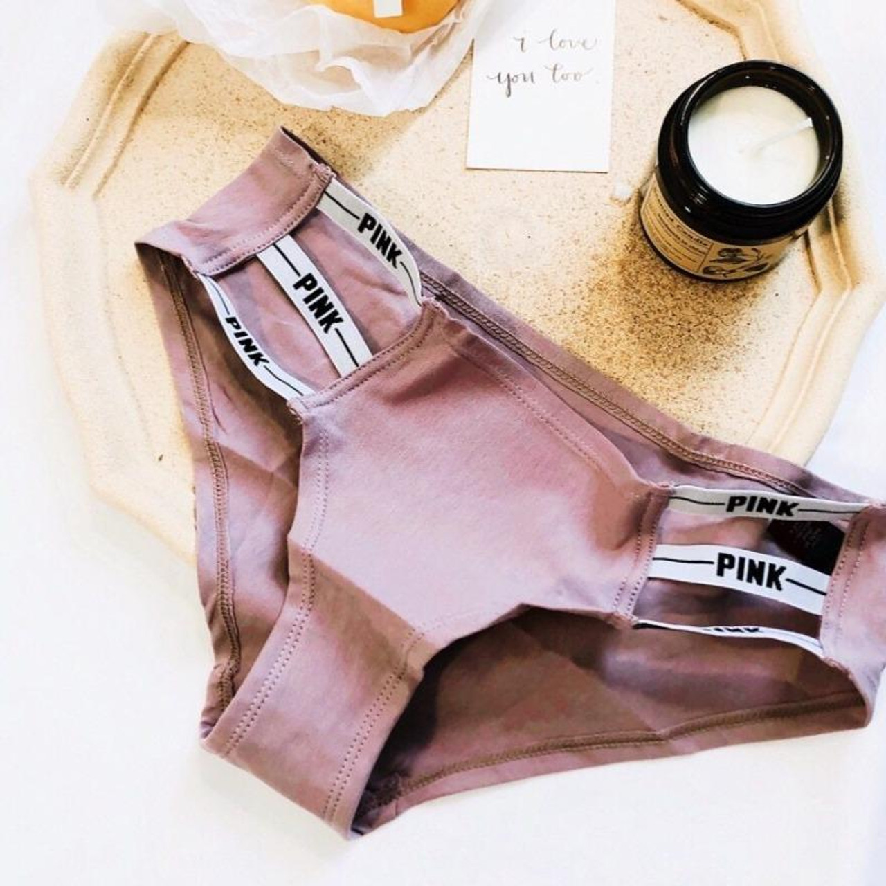 PINK LETTER TRIPLE STRAP PANTY - Cosmique Studio