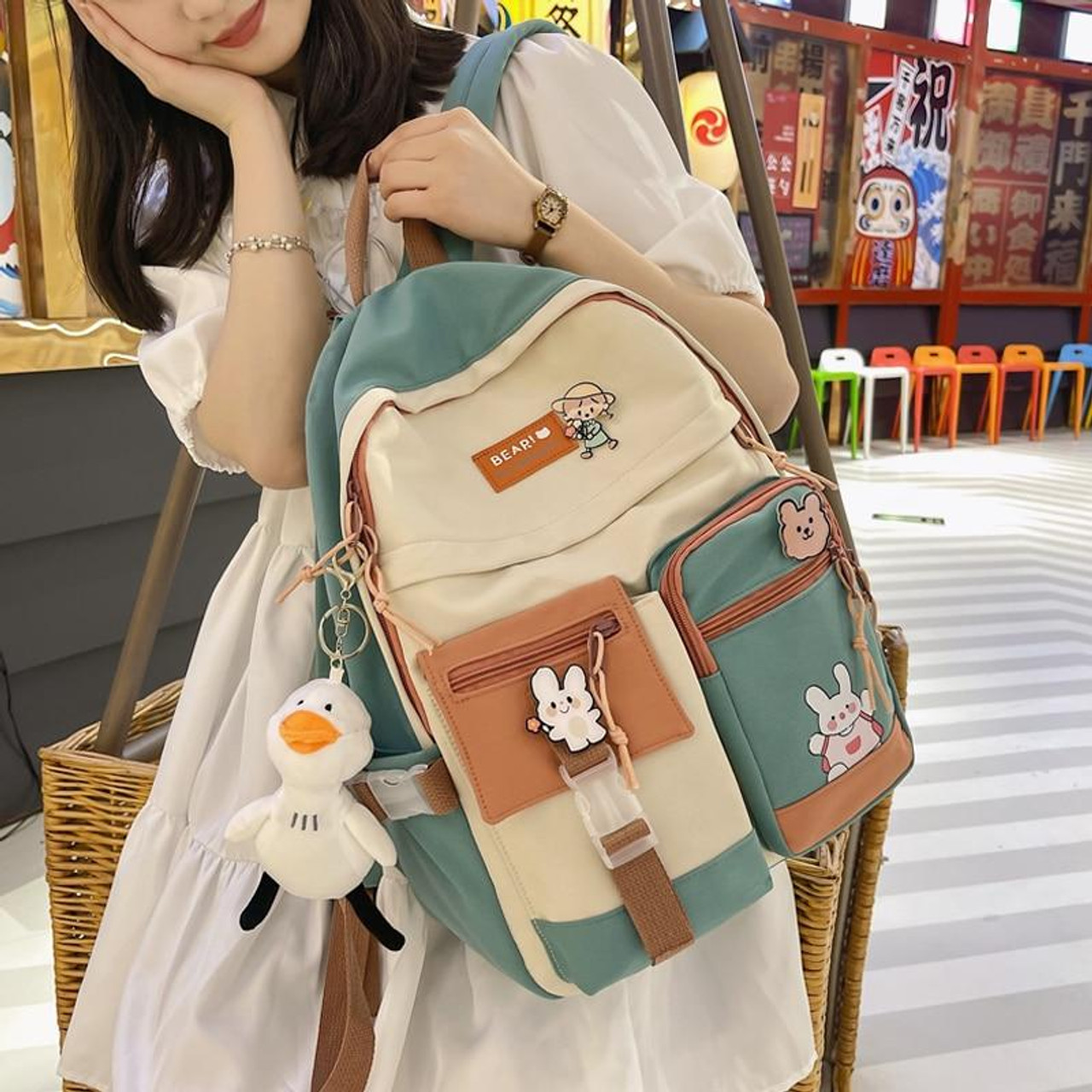 DUCK DESIGN CUTE SCHOOL BACKPACK - Cosmique Studio