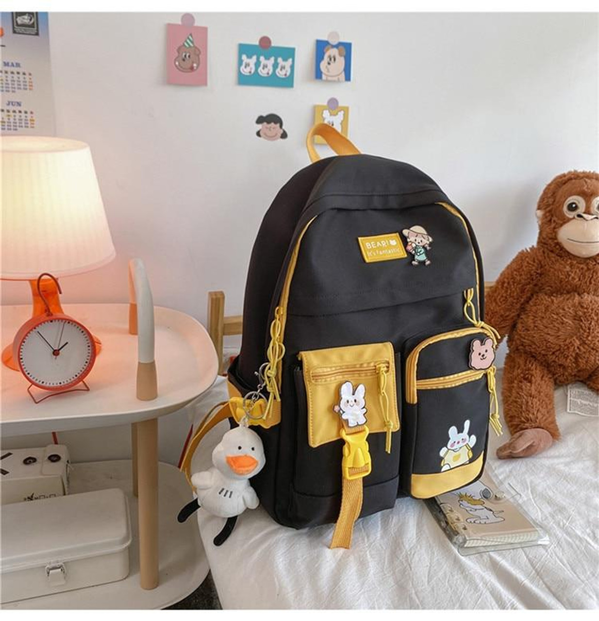 Cute Elephant Pig Doll Student Bag Simple Cartoon Duck School Backpack