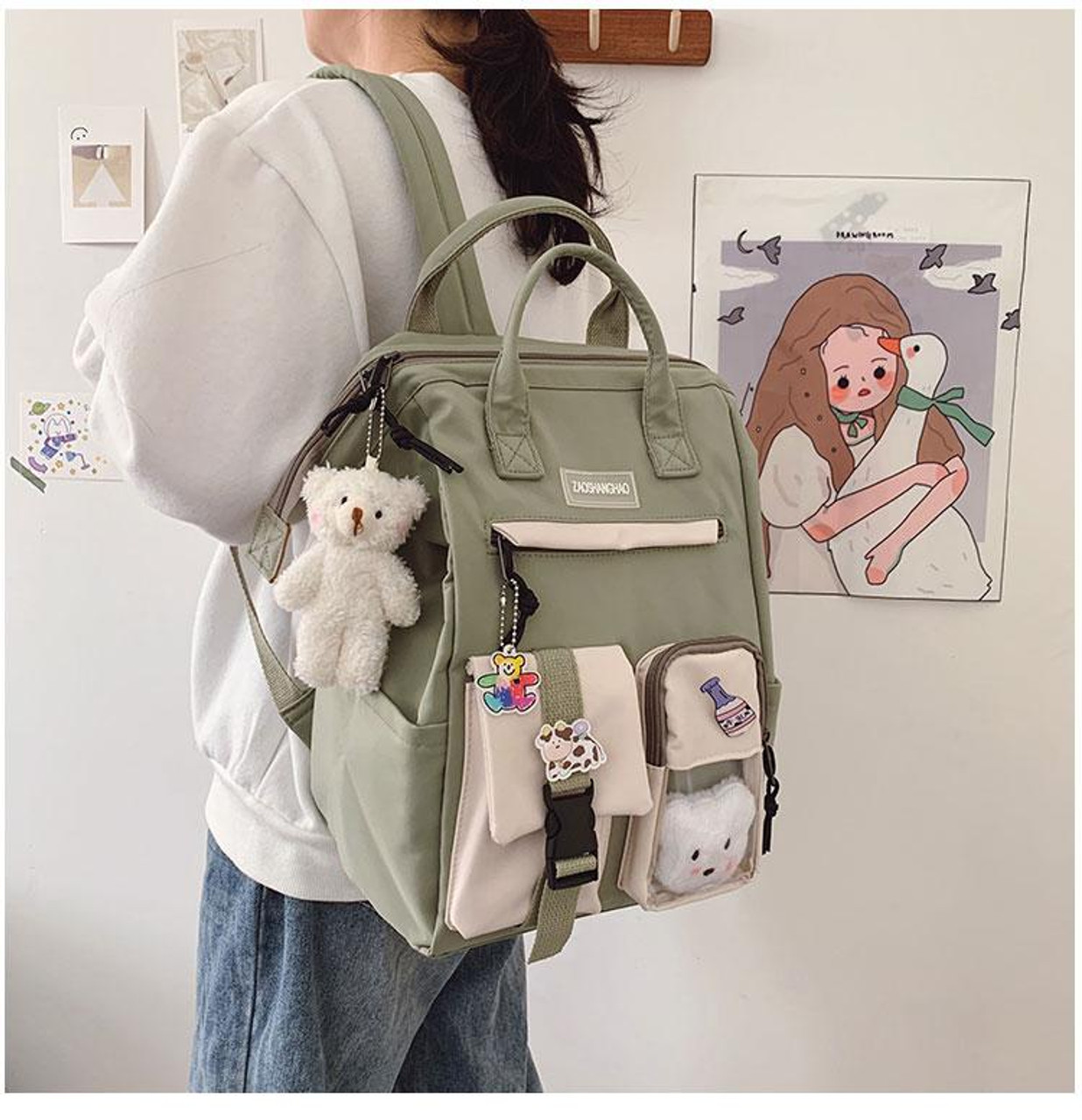 KAWAII SQUARED CUTE LITTLE BEAR BACKPACK - Cosmique Studio