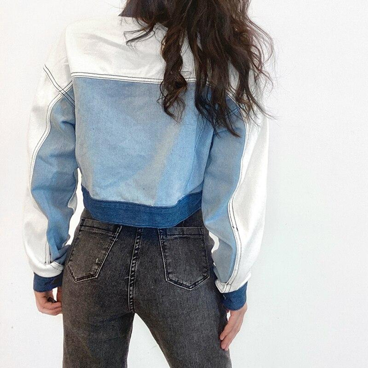 INDIE AESTHETIC DOUBLE POCKET COLLARED BLUE JEAN JACKET - Cosmique