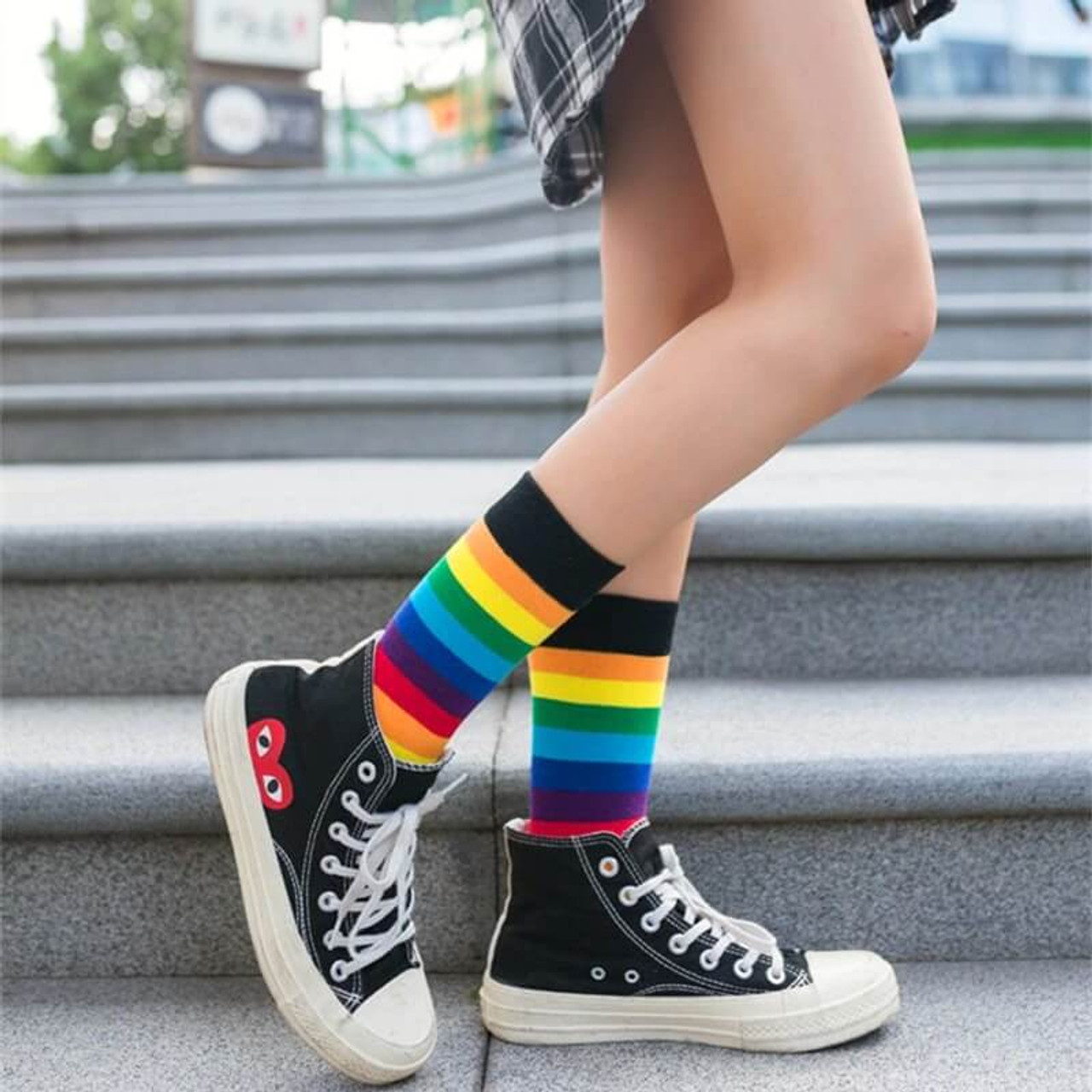 Full Striped Rainbow Socks - Cosmique Studio