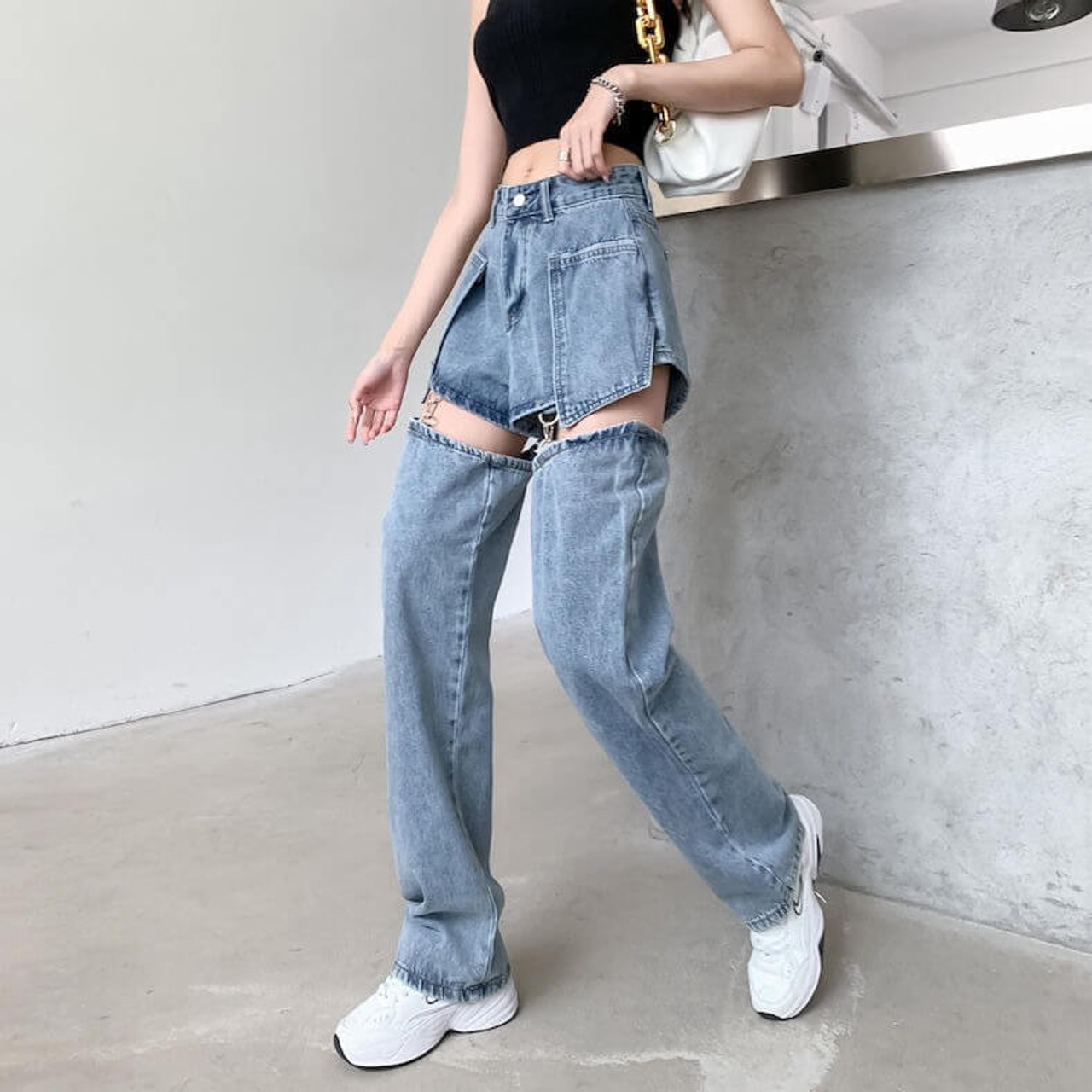 Egirl Hollow-Out Denim Pants