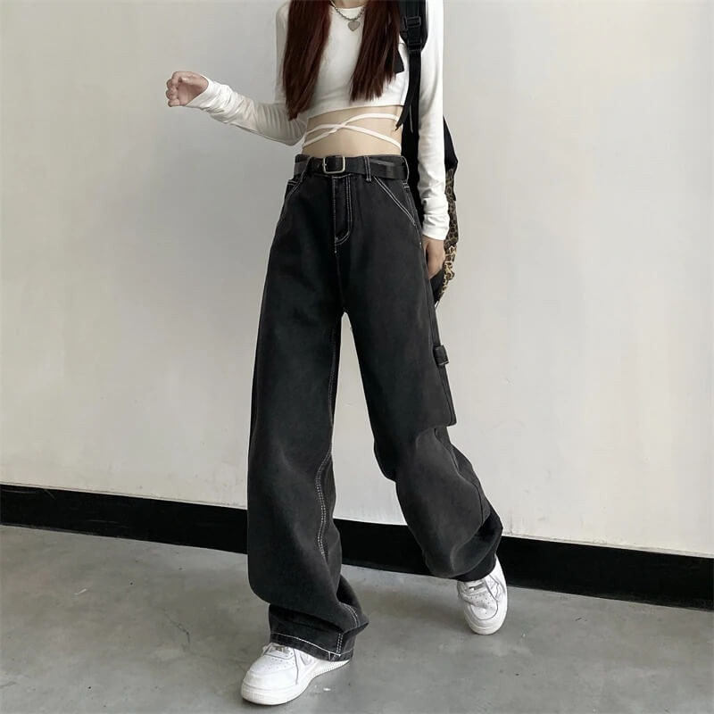 Y2k Baggy Denim Pants - Cosmique Studio