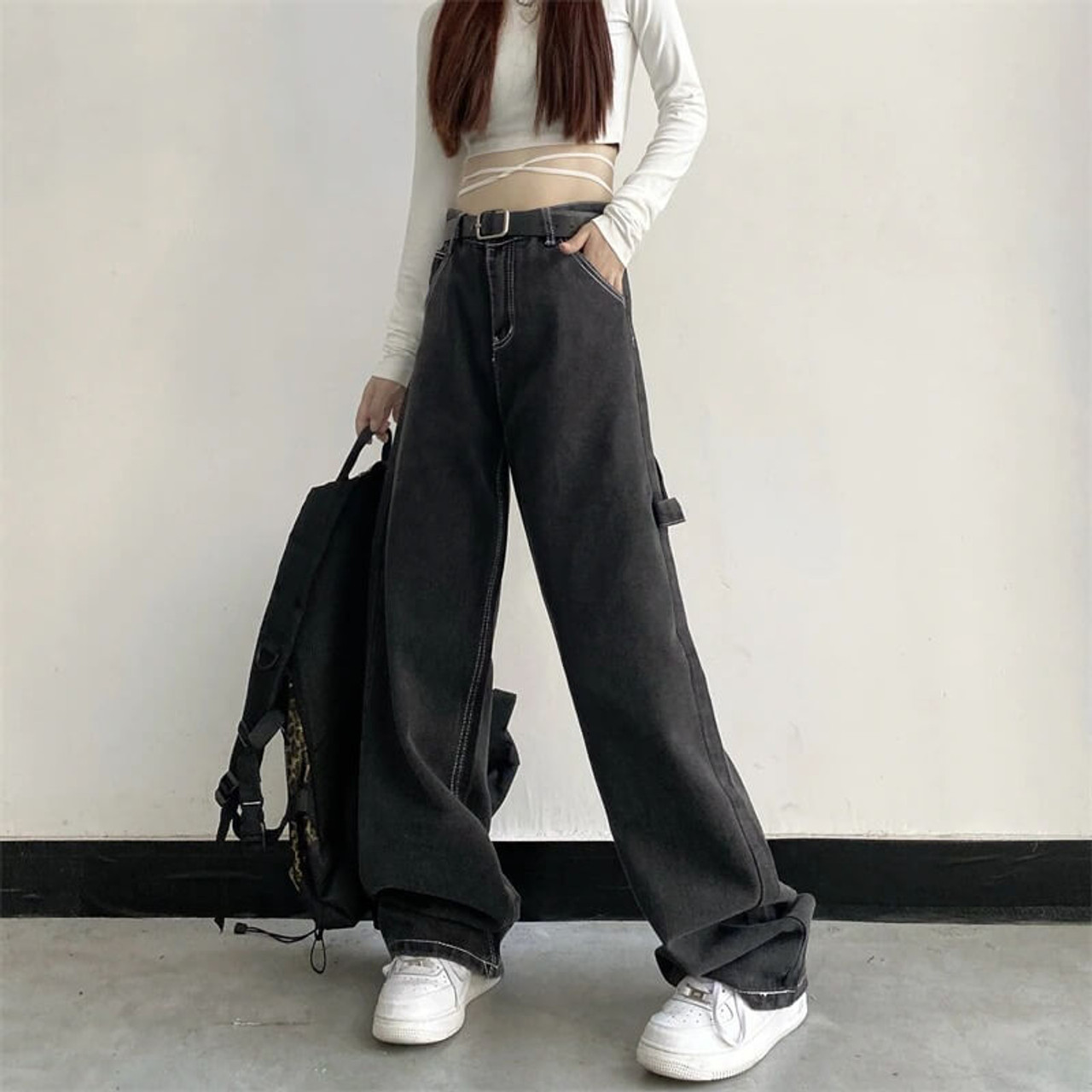 Y2k Baggy Denim Pants - Cosmique Studio