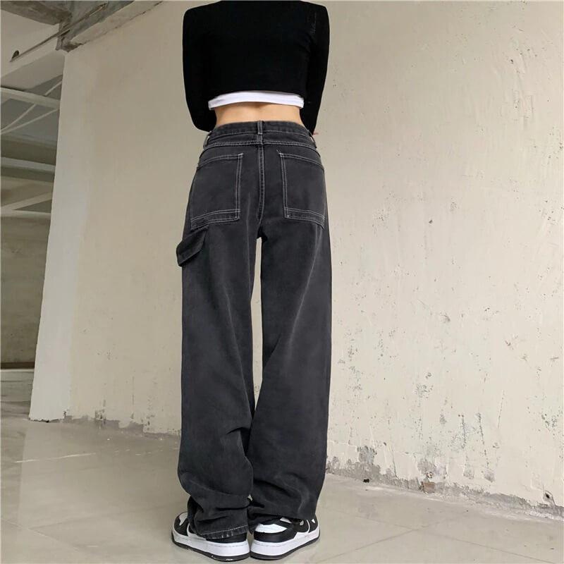 Y2k Skeleton Hands Denim Pants - Cosmique Studio