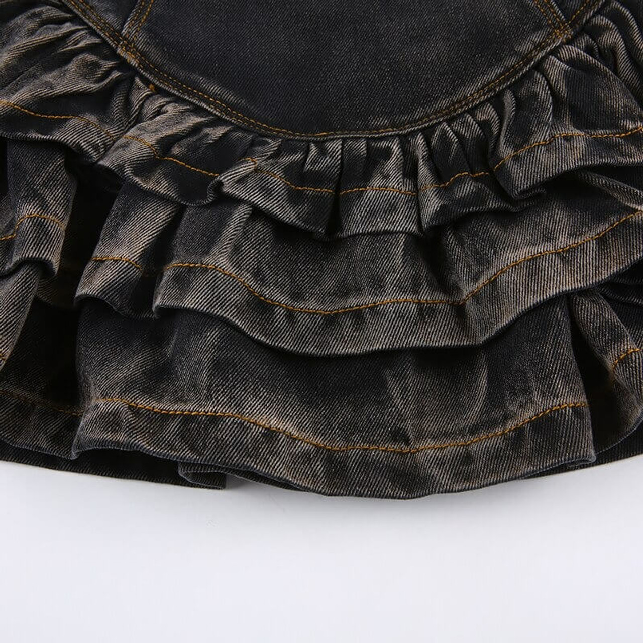 Fairy Grunge Pleated Denim Mini Skirt - Cosmique Studio