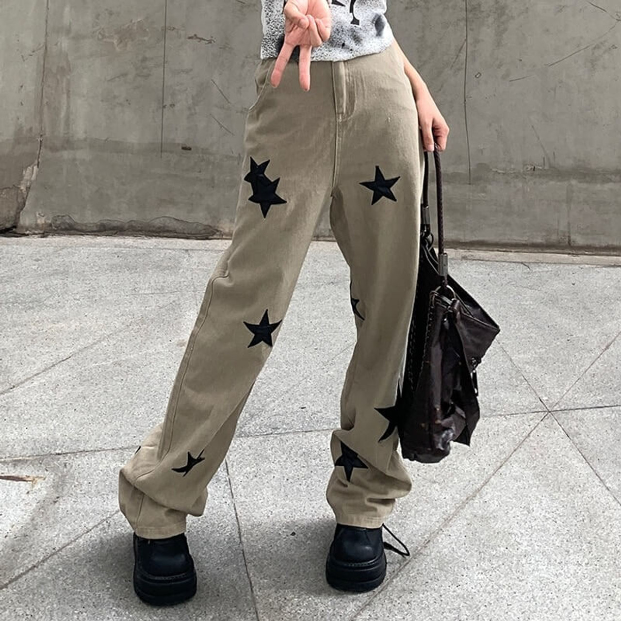 Y2K Star Low Waist Pants