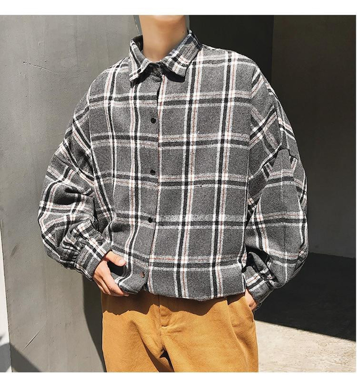 Vintage Plaid Men Shirt - Cosmique Studio