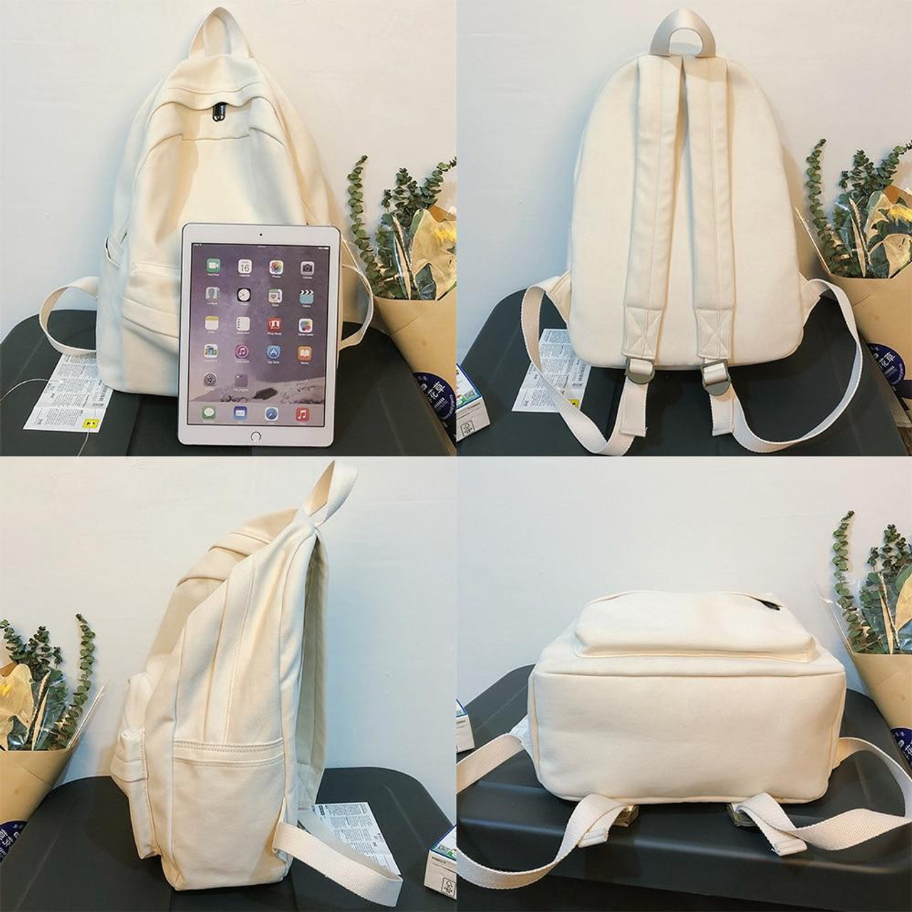 Cotton Canvas School Backpack - Cosmique Studio