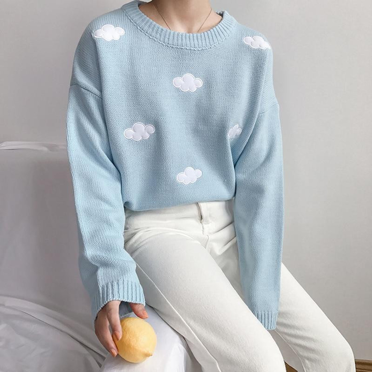Kawaii Clouds Soft Sweater - Cosmique Studio