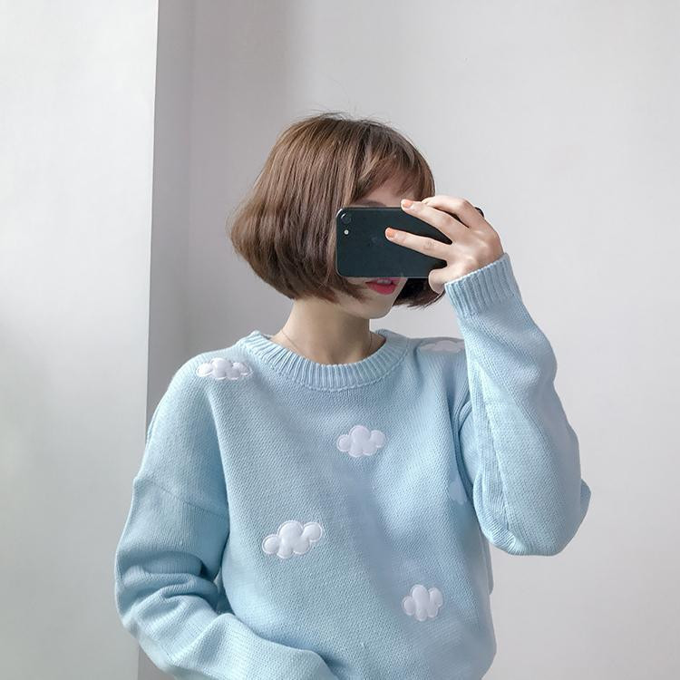 Kawaii Clouds Soft Sweater - Cosmique 