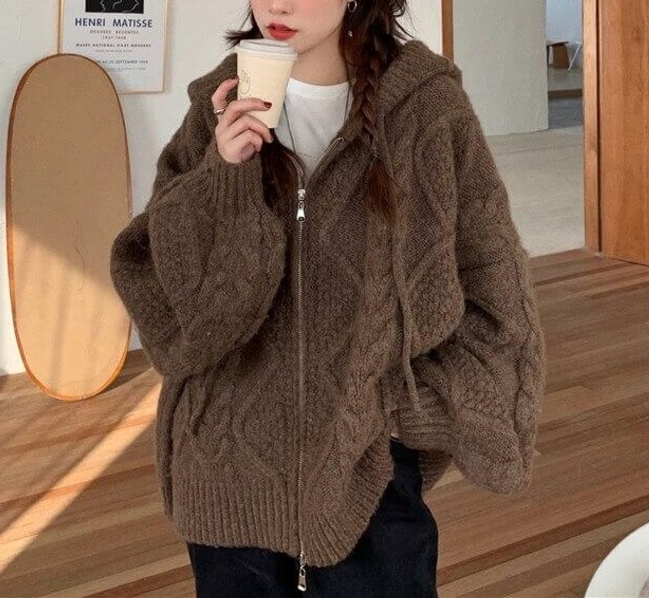 Grandma Hooded Cardigan Jacket