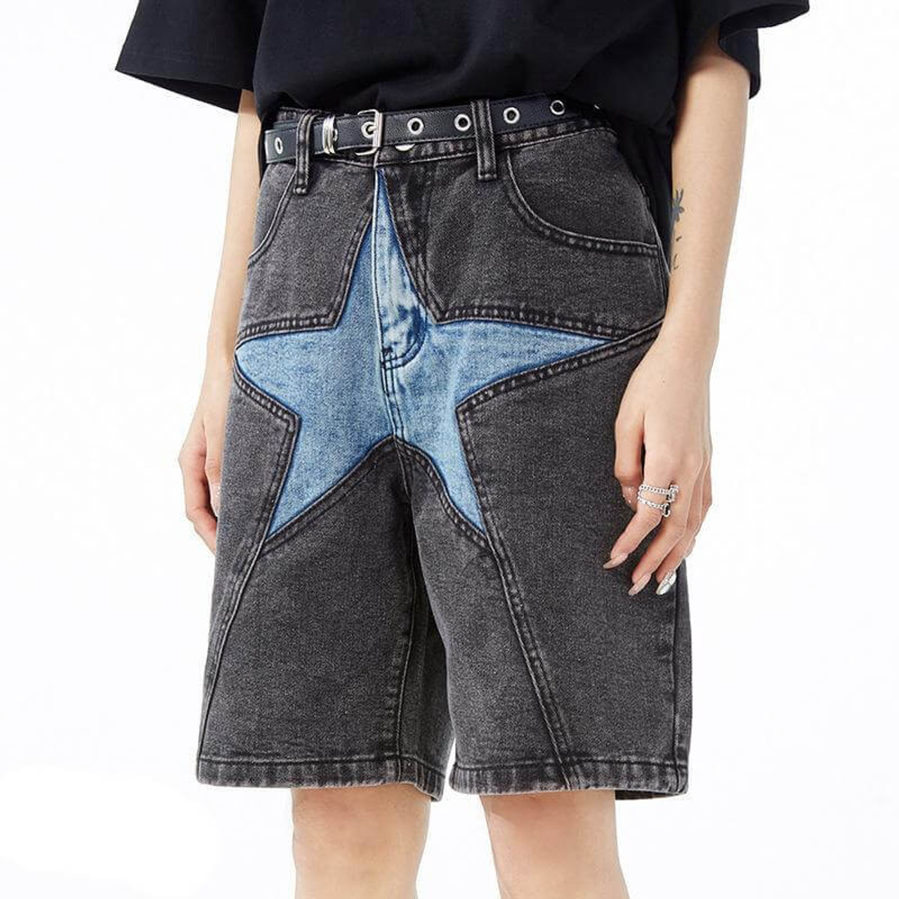 Y2K Unisex Star Denim Shorts