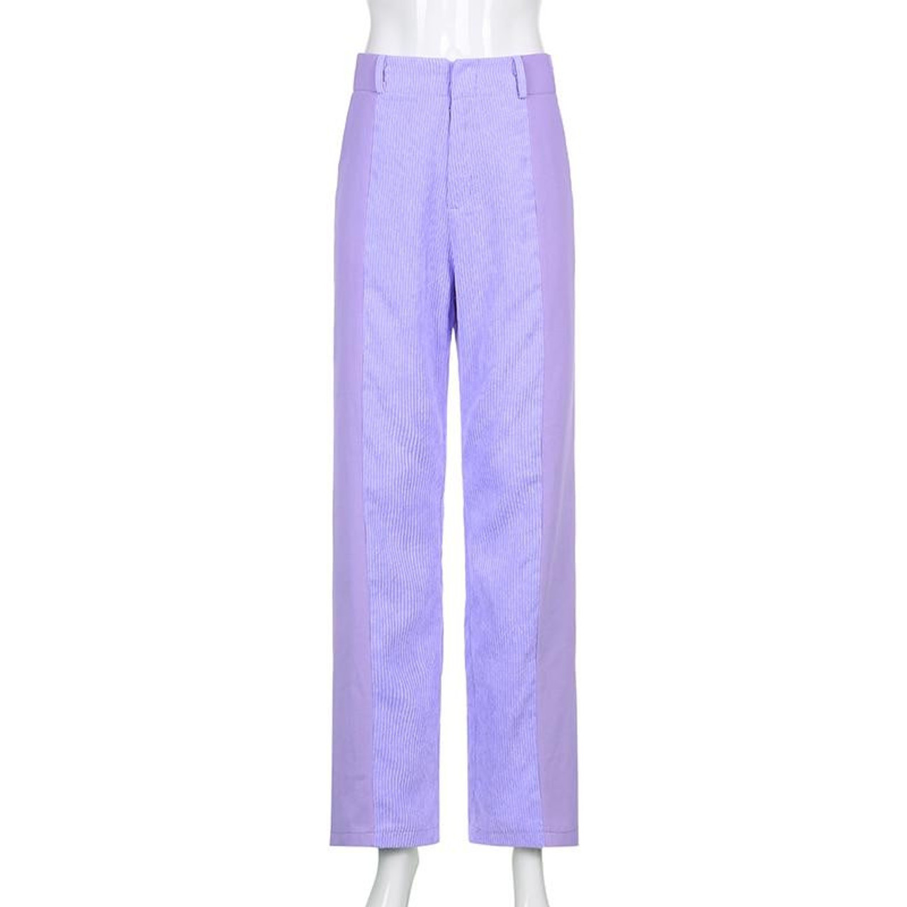 Y2K Aesthetic Outfits Fashion Grunge Clothing - Aesthetic Clothes Style - Y2k  Aesthetic High Waist Corduroy Purple Pants - Y2kaesthetic