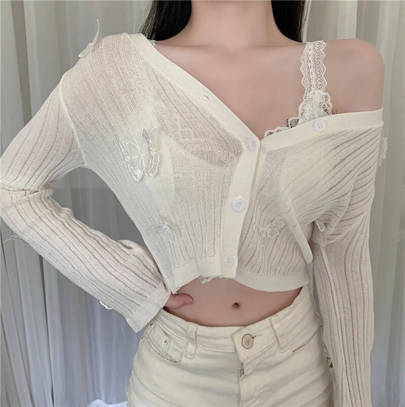 ANGELCORE BUTTERFLY CROP CARDIGAN - Cosmiquestudio.com