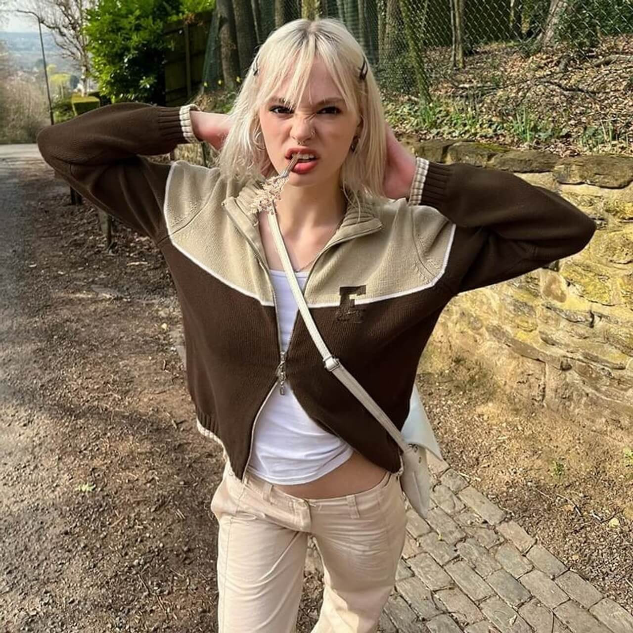 Grandmacore Zipper Cardigan - Cosmique Studio